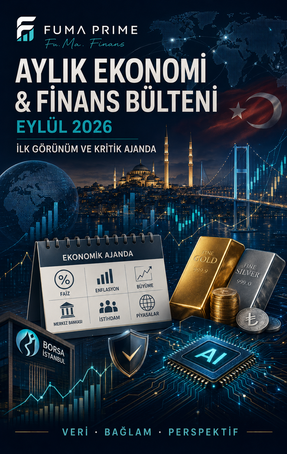 FUMA PRIME Eylül 2026 Aylık Ekonomi ve Finans Bülteni ilk görünüm ve kritik ajanda kapağı