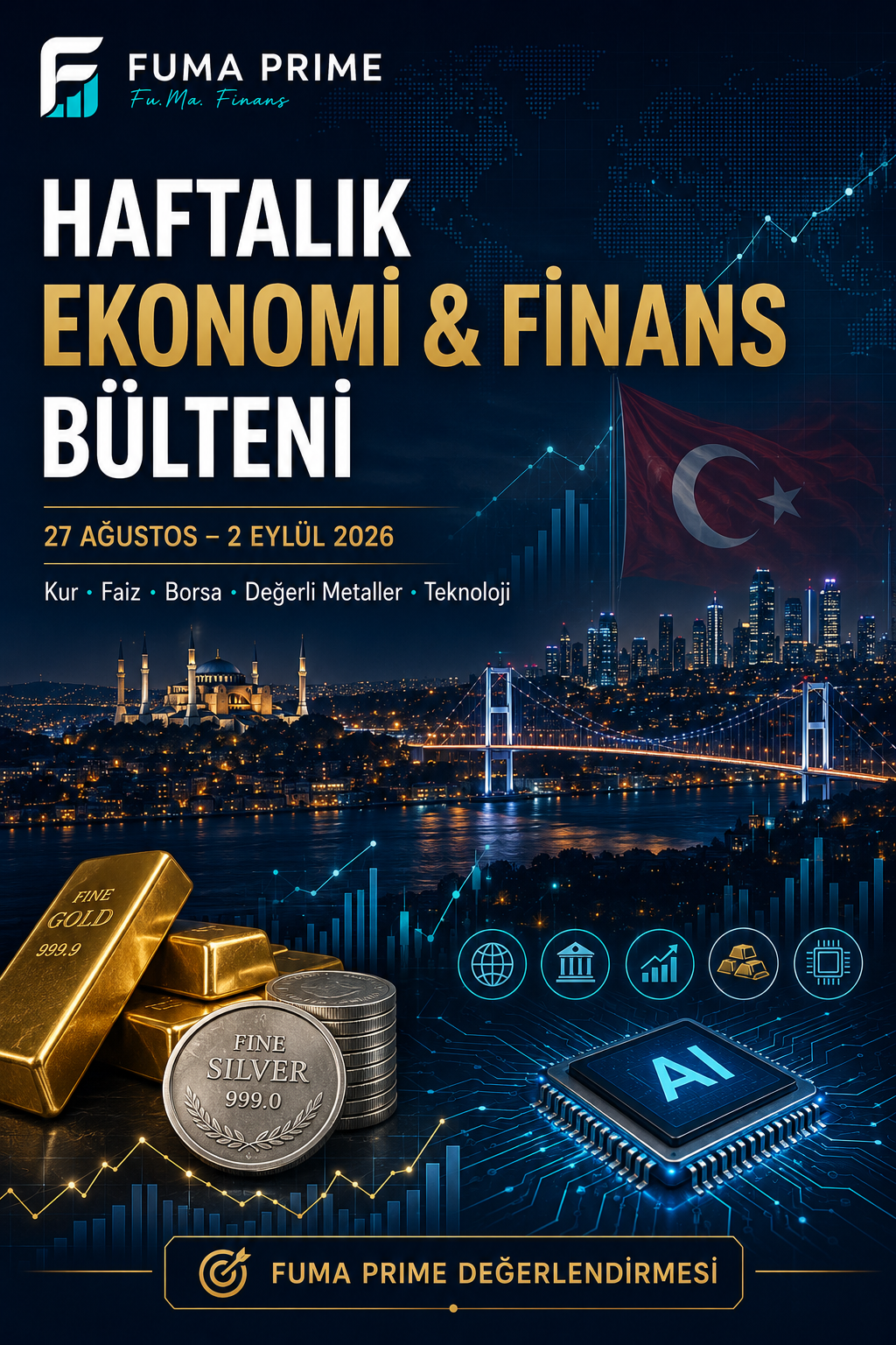FUMA PRIME 27 Ağustos–2 Eylül 2026 Haftalık Ekonomi ve Finans Bülteni kapağı